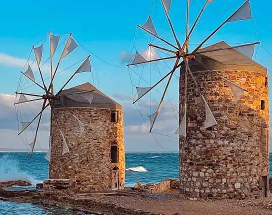 sakız adası yel değirmenleri